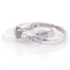 6.0mm Lab-Created Blue and White Sapphire Bridal Set in Sterling Silver