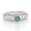 5.0mm Lab-Created Emerald and White Sapphire Engagement Ring in Sterling Silver