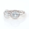 5.7mm Aquamarine and Diamond Accent Frame Split Shank Ring in Sterling Silver