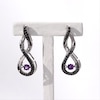 Unstoppable Love™ Amethyst and 0.15 CT. T.W. Black Diamond Infinity Drop Earrings in Sterling Silver