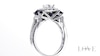 Vera Wang Love Collection 0.70 CT. T.W. Oval Diamond and Blue Sapphire Three Stone Ring in 14K White Gold