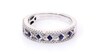 Vera Wang Love Collection Princess-Cut Blue Sapphire and 0.18 CT. T.W. Diamond Band in 14K White Gold