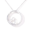 0.18 CT. T.W. Diamond Heart in Circle Pendant in 10K White Gold