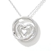 0.12 CT. T.W. Diamond Double Heart Circle Pendant in Sterling Silver