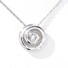 0.09 CT. Diamond Solitaire Swirl Circle Pendant in Sterling Silver