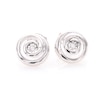 0.09 CT. T.W. Diamond Solitaire Swirl Circle Stud Earrings in Sterling Silver