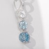 Blue and White Topaz Three Stone Pendant in Sterling Silver