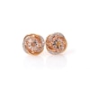 6.0mm Morganite and 0.14 CT. T.W. Diamond Orbit Stud Earrings in 10K Rose Gold