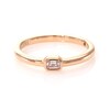 Vera Wang Love Collection 0.15 CT. Emerald-Cut Diamond Solitaire Sideways Stackable Band in 14K Rose Gold