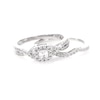 0.45 CT. T.W. Princess-Cut Diamond Frame Twist Bridal Set in 10K White Gold