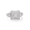 Enchanted Disney Mulan 1.00 CT. T.W. Princess-Cut Diamond Double Frame Engagement Ring in 14K White Gold