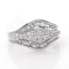 0.95 CT. T.W. Multi-Diamond Contoured Borders Ring in 10K White Gold