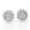 0.95 CT. T.W. Diamond Sunburst Stud Earrings in 10K White Gold