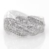 0.95 CT. T.W. Baguette and Round Diamond Multi-Row Wave Band in 10K White Gold