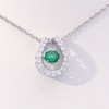 Unstoppable Love™ 5.7mm Lab-Created Emerald and White Sapphire Horseshoe Pendant in Sterling Silver