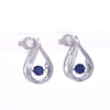 Unstoppable Love™ Lab-Created Blue Sapphire Solitaire Teardrop Earrings in Sterling Silver