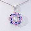 Unstoppable Love™ Lab-Created White, Blue and Pink Sapphire Woven Wreath Pendant in Sterling Silver