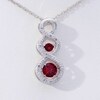 Unstoppable Love™ Garnet and 0.11 CT. T.W. Diamond Cascading Infinity Pendant in Sterling Silver