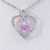 Unstoppable Love™ 4.0mm Lab-Created Pink and White Sapphire Infinity in Heart Pendant in Sterling Silver