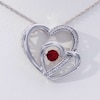 Unstoppable Love™ 4.0mm Garnet and 0.07 CT. T.W. Diamond Pair of Hearts Pendant in Sterling Silver