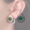 Unstoppable Love™ 5.0mm Lab-Created Emerald and 0.04 CT. T.W. Diamond Doorknocker Teardrop Earrings in Sterling Silver