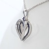 The Kindred Heart from Vera Wang Love Collection Sapphire and 0.085 CT. T.W. Diamond Pendant in Sterling Silver - 19"