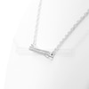 0.04 CT. T.W. Diamond Crossover Bar Necklace in Sterling Silver - 17"