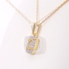 0.115 CT. T.W. Diamond Square Frame Pendant in 10K Gold