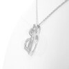 0.04 CT. T.W. Diamond Double Tilted Heart Pendant in Sterling Silver