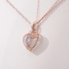 0.066 CT. T.W. Composite Diamond Textured Heart Pendant in 10K Rose Gold