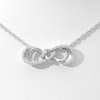 0.147 CT. T.W. Diamond Love Knot Double Sideways Infinity Necklace in Sterling Silver