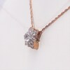 4.3mm Lab-Created White Sapphire Floral Necklace in Sterling Silver with 14K Rose Gold Plate