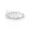 5.0mm Heart-Shaped White Topaz and Diamond Accent Tiara Ring in 10K White Gold