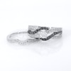 0.80 CT. T.W. Enhanced Black and White Diamond Bypass Bridal Set in Sterling Silver