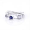 Lab-Created Blue Sapphire and 0.065 CT. T.W. Diamond Open Split Shank Ring in Sterling Silver