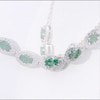 Marquise Lab-Created Emerald and White Sapphire Frame Five Stone Necklace in Sterling Silver