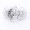 Oval Lab-Created Grey Spinel and White Sapphire Filigree Frame Stud Earrings in Sterling Silver