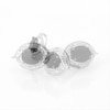 Oval Lab-Created Black Sapphire and 0.04 CT. T.W. Diamond Bead Bypass Swirl Frame Stud Earrings in Sterling Silver