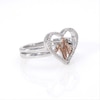 Convertibilities 0.119 CT. T.W. Diamond Heartbeat and Heart Three-in-One Ring in Sterling Silver and 10K Rose Gold