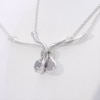 5.0mm Amethyst and 0.04 CT. T.W. Diamond Loop Knot Necklace in Sterling Silver