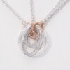 0.086 CT. T.W. Diamond Infinity Heart and Double Circle Necklace in Sterling Silver and 10K Rose Gold - 17.41"