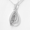 0.145 CT. T.W. Diamond and Textured Triple Teardrop Pendant in Sterling Silver