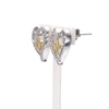 0.065 CT. T.W. Diamond Heartbeat in Heart Stud Earrings in Sterling Silver and 10K Gold