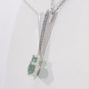 Lab-Created Emerald and White Sapphire Bar Drop Pendant in Sterling Silver