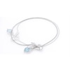 7.0mm Heart-Shaped Blue and White Topaz Lock with Key Toggle Bracelet in Sterling Silver  - 7.25"