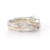 Convertibilities 0.23 CT. T.W. Diamond Beaded Station Three Piece Stackable Band Set in Sterling Silver and 10K Gold