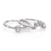 Lab-Created White Sapphire Leafy Bridal Set in Sterling Silver