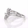 Multi-Shaped Lab-Created White Sapphire "V" Split Shank Ring in Sterling Silver