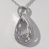 Diamond Accent Looped Teardrop Pendant in Sterling Silver