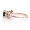 6.0mm Lab-Created Emerald and 0.04 CT. T.W. Diamond Vine Bypass Ring in 10K Rose Gold